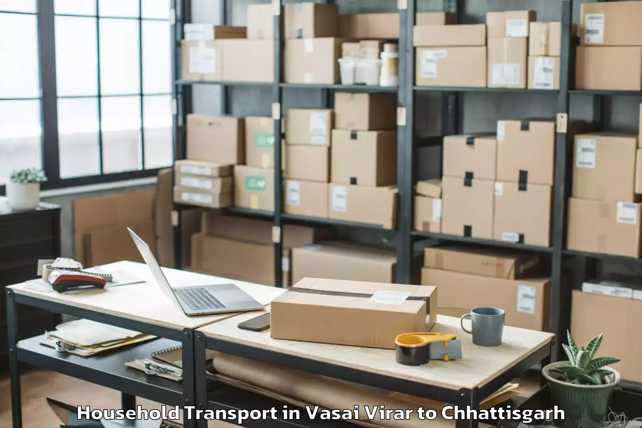 Professional Vasai Virar to Dhamtari Household Transport